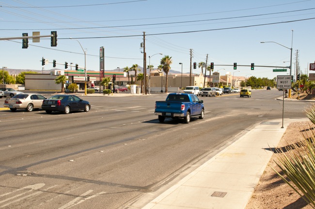 The intersection of Eastern Avenue and Warm Springs Road.